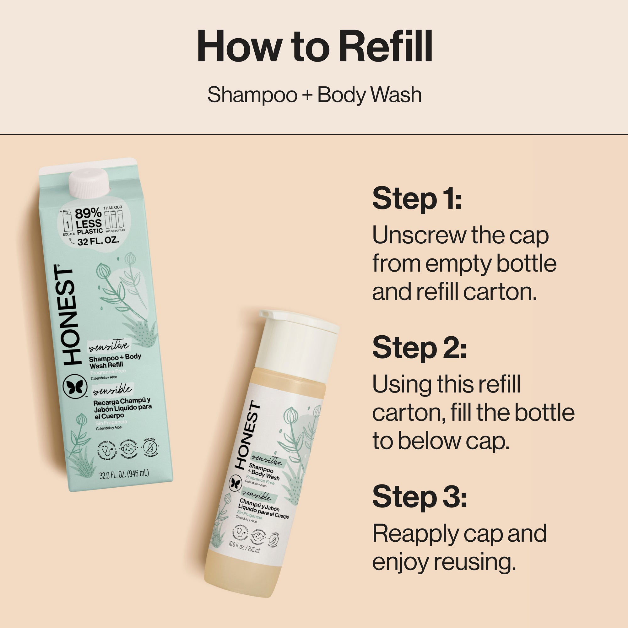 Shampoo Body Wash, Carton Refill, Sensitive - Image 5