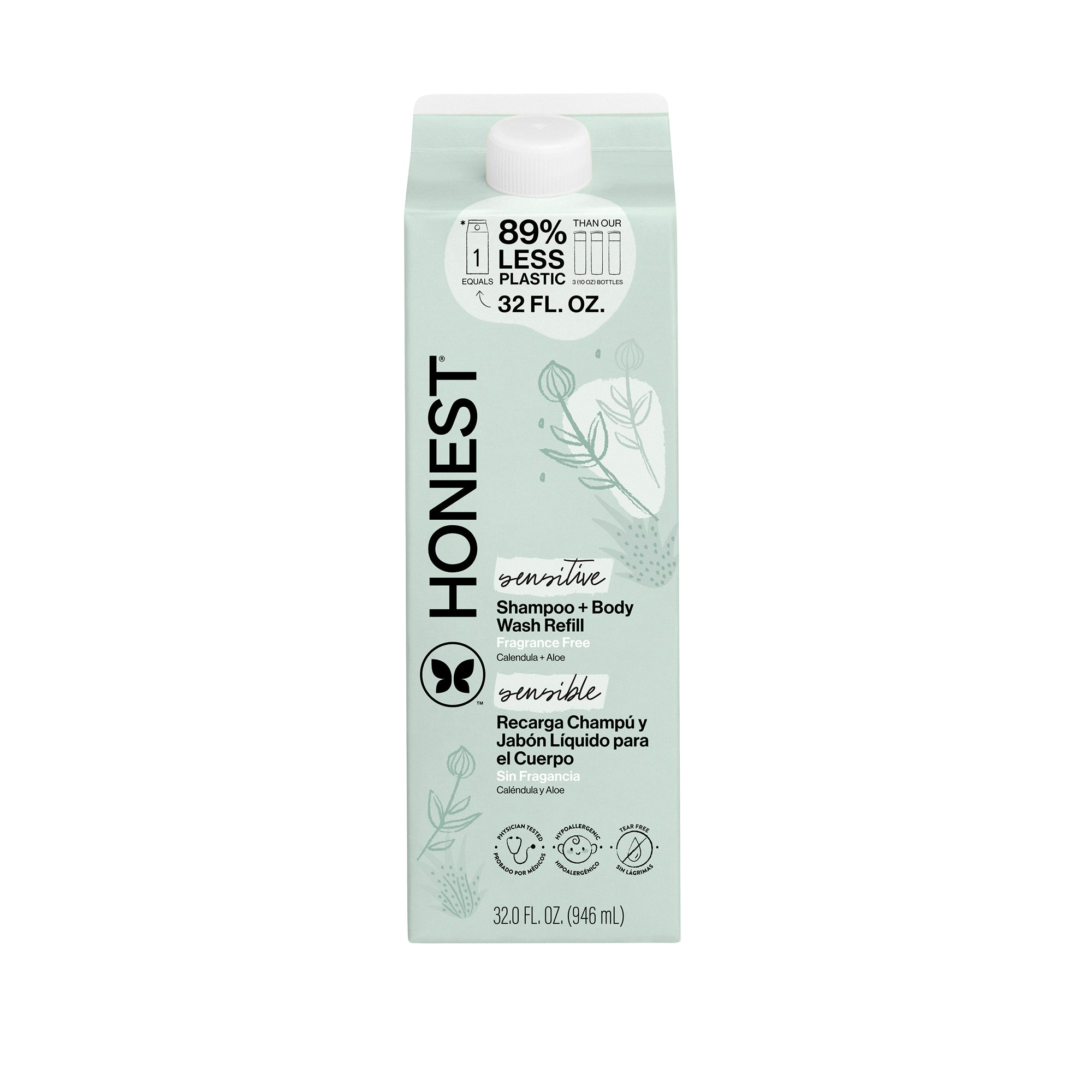 Shampoo Body Wash, Carton Refill, Sensitive